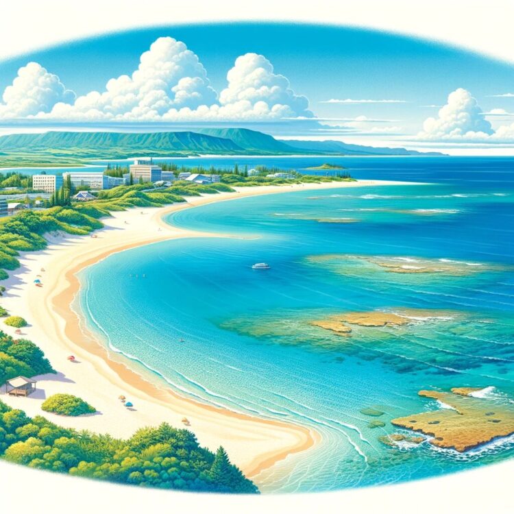 沖縄の美しいビーチと沖縄方言